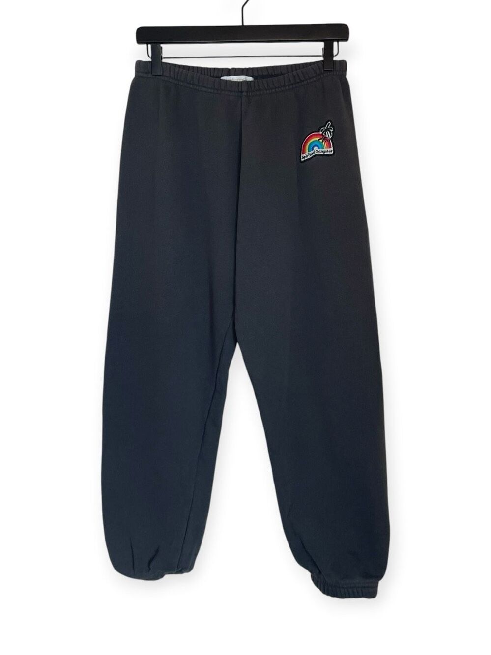 Spiritual Gangster Rainbow Patch Sweat Pants Gray Size Medium